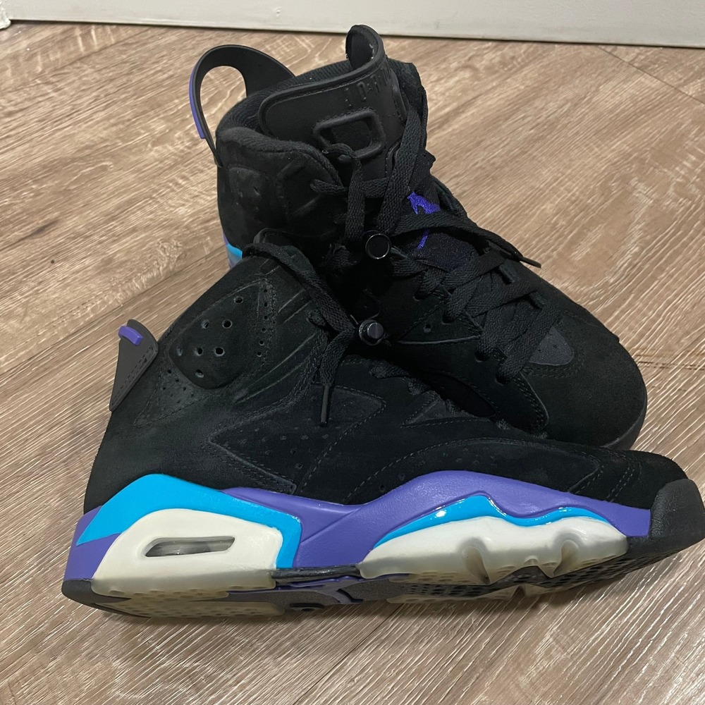 Jordan 6 Retro Aqua Mens Size 7 Black Suede Shoes CT8529-004 Air Jordans